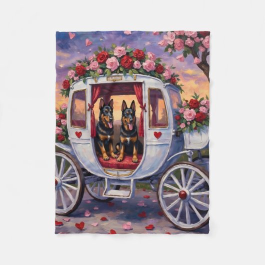 Belgian Shepherd Dog Valentine's Day フリースブランケット (正面)