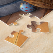 Belgian Shepherd Fireplace with Christmas Lights ジグソーパズル (側面)