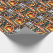 Belgian Shepherd Fireplace with Christmas Lights ラッピングペーパー (角)