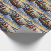 Belgian Shepherd Tervuren Christmas Boat Holiday ラッピングペーパー (角)