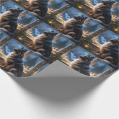 Belgian Shepherd With Christmas Lights Holiday ラッピングペーパー (角)