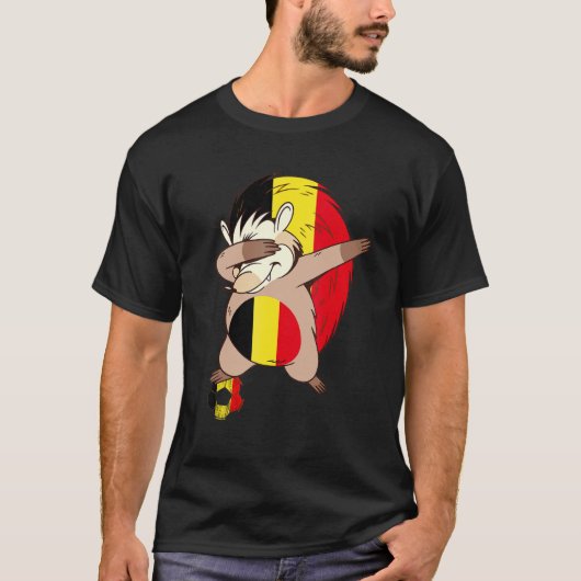 Belgian Soccer Player Belgian Flag Belgium Dabbing Tシャツ (正面)