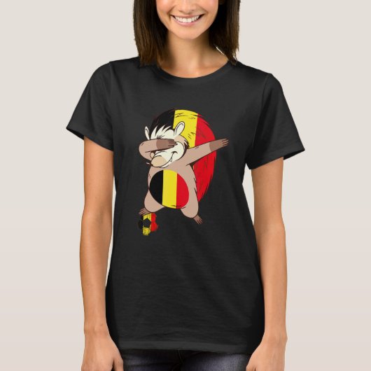 Belgian Soccer Player Belgian Flag Belgium Dabbing Tシャツ (正面)