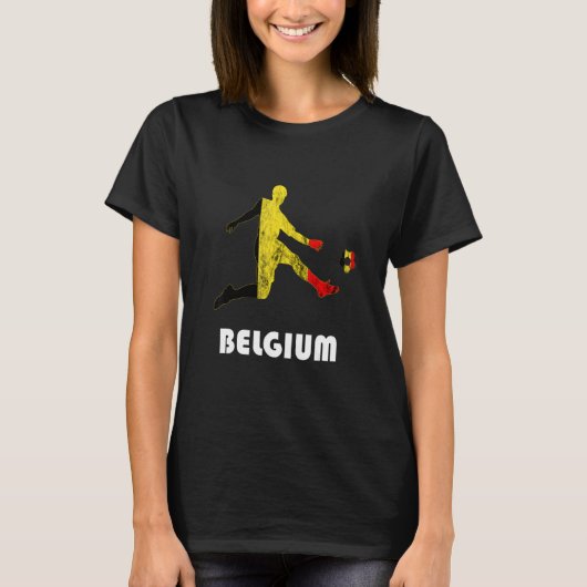 Belgian Soccer Player Belgique Belgium Belgian Fla Tシャツ (正面)