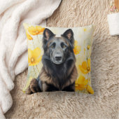 Belgian Tervuren Dog Lover and Poppies クッション (ブランケット)