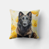 Belgian Tervuren Dog Lover and Poppies クッション (裏面)