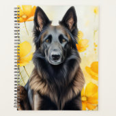 Belgian Tervuren Dog Lover and Poppies プランナー手帳 (正面)