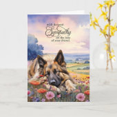 Belgian Tervuren Field of Wildflowers Pet Sympathy カード (黄色い花)