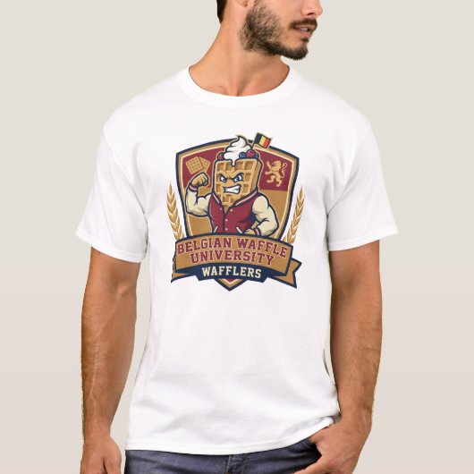 Belgian Waffle University Athletic Logo Ajay Tシャツ (正面)