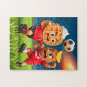 Belgian waffle versus Austrian schnitzel soccer du ジグソーパズル (横)