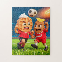 Belgian waffle versus Austrian schnitzel soccer du ジグソーパズル