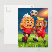 Belgian waffle versus Austrian schnitzel soccer du ポストカード (正面/裏面)