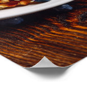 Belgian waffles with blueberry and hot chocolate ポスター (角)