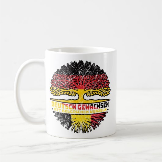 Belgien Belgisch Deutschland Baum Wurzel コーヒーマグカップ (左)