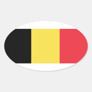 Belgium*のヨーロッパスタイルの楕円形の旗 楕円形シール