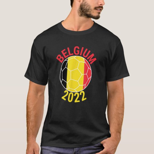 Belgium 2022 Football Supporter Championship Socce Tシャツ (正面)
