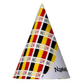 Belgium and Belgian Flag Tiled with Your Name パーティーハット (左)