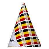 Belgium and Belgian Flag Tiled with Your Name パーティーハット (右)
