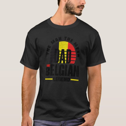 Belgium Belgian Belgium Flag Father  1 Tシャツ (正面)