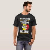 Belgium Belgian Flag Happiness Is Beign Married To Tシャツ (正面フル)