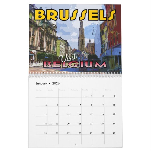 Belgium Calendar 2023 from serie Visit.. カレンダー (1月 2026)