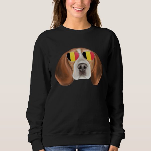 Belgium Flag Beagle Dog Belgium Pocket スウェットシャツ (正面)