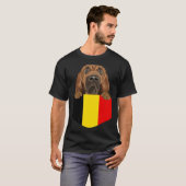 Belgium Flag Bloodhound Dog In Pocket Tシャツ (正面フル)