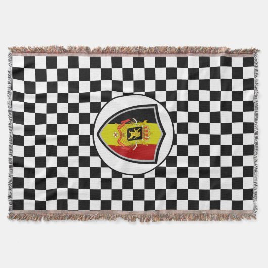 Belgium flag-coat arms throw blanket スローブランケット (正面)