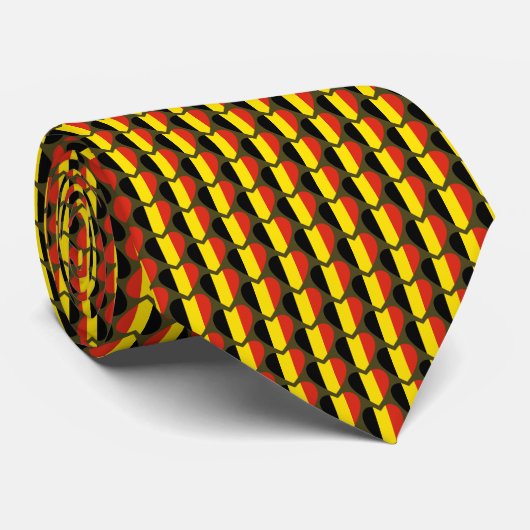 Belgium Flag Hearts Tie ネクタイ (ロール)