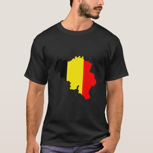 Belgium flag in Belgium outline Belgium Tシャツ (正面)