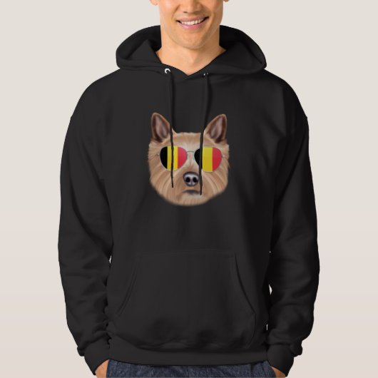 Belgium Flag Norwich Terrier Dog Belgium Pocket パーカ (正面)