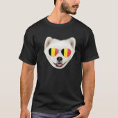 Belgium Flag Samoyed Dog Belgium Pocket Tシャツ (正面)