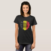 Belgium Flag Sunflower Belgian Roots Proud Patriot Tシャツ (正面フル)