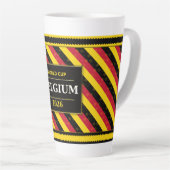 Belgium Football Fan Flag Colors Stripe Pattern カフェラテマグ (右アングル)