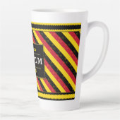Belgium Football Fan Flag Colors Stripe Pattern カフェラテマグ (右)