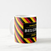 Belgium Football Fan Flag Colors Stripe Pattern コーヒーマグカップ (正面左)