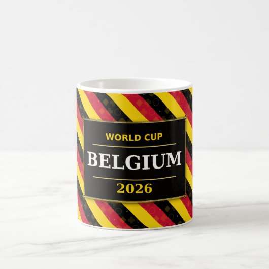 Belgium Football Fan Flag Colors Stripe Pattern コーヒーマグカップ (中央)