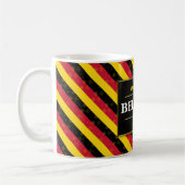 Belgium Football Fan Flag Colors Stripe Pattern コーヒーマグカップ (左)