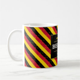 Belgium Football Fan Flag Colors Stripe Pattern コーヒーマグカップ