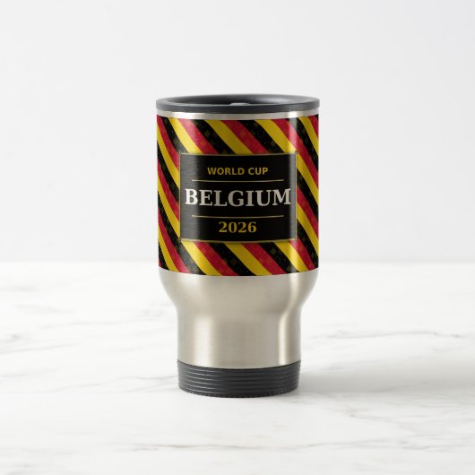 Belgium Football Fan Flag Colors Stripe Pattern トラベルマグ (中央)