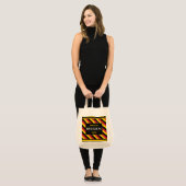 Belgium Football Fan Flag Colors Stripe Pattern トートバッグ (正面(モデル))