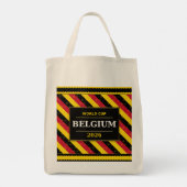 Belgium Football Fan Flag Colors Stripe Pattern トートバッグ (裏面)
