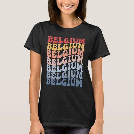 Belgium Groovy Retro Belgian Tシャツ (正面)