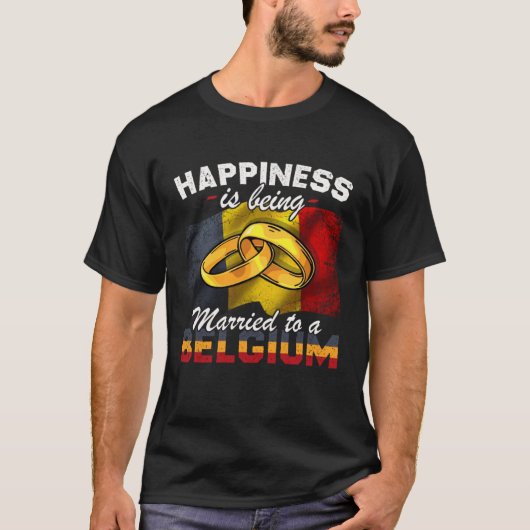 Belgium Marriage Belgian Married Flag Wedded Cultu Tシャツ (正面)