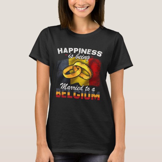 Belgium Marriage Belgian Married Flag Wedded Cultu Tシャツ (正面)