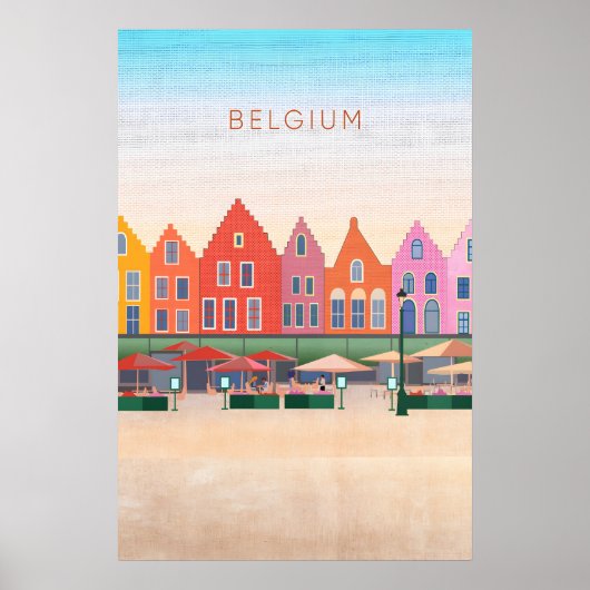 Belgium Minimal Travel Poster ポスター (正面)