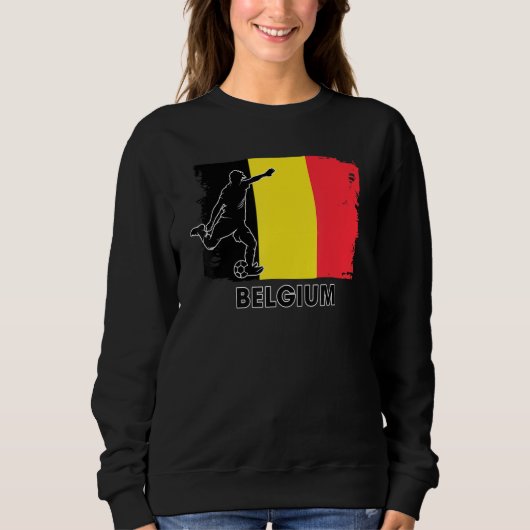 Belgium Soccer Fan  2022 National Football Team Fl スウェットシャツ (正面)