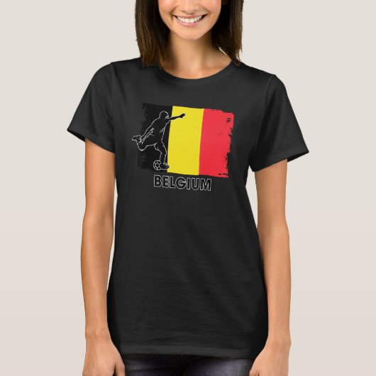 Belgium Soccer Fan 2022 National Football Team Fl Tシャツ (正面)