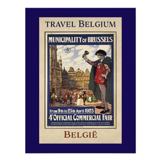 Belgium Travel Poster (1923) フォトプリント (正面)