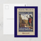 Belgium Travel Poster (1923) ポストカード (正面/裏面)